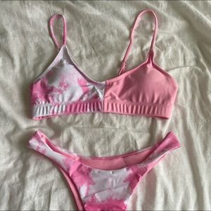 Brand new never worn pink tie dye bikini